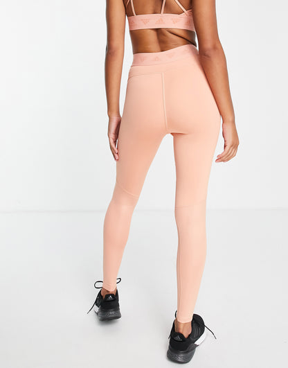 adidas Training leggings with insert detail in blush pink