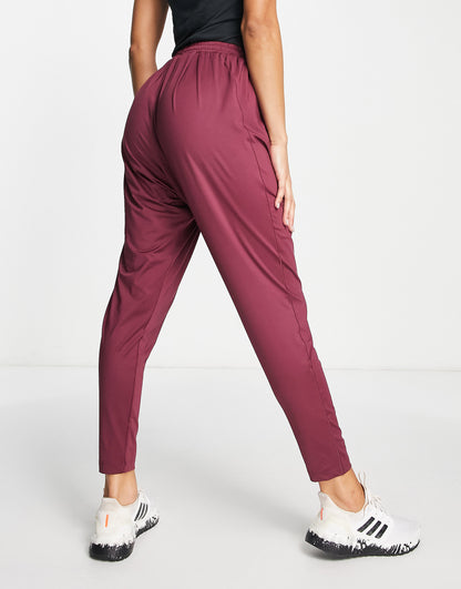 adidas Training yoga high waist joggers in burgudy