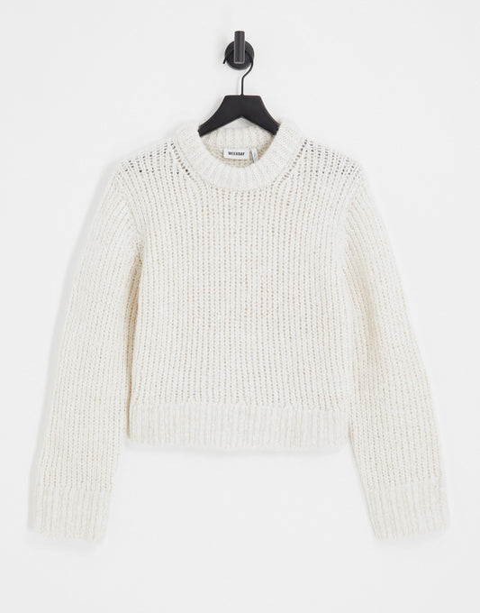 Weekday Flash slouchy jumper in cream