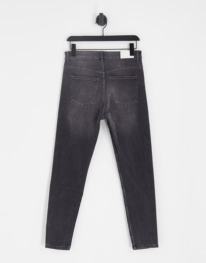 Bershka high waist skinny jean in grey