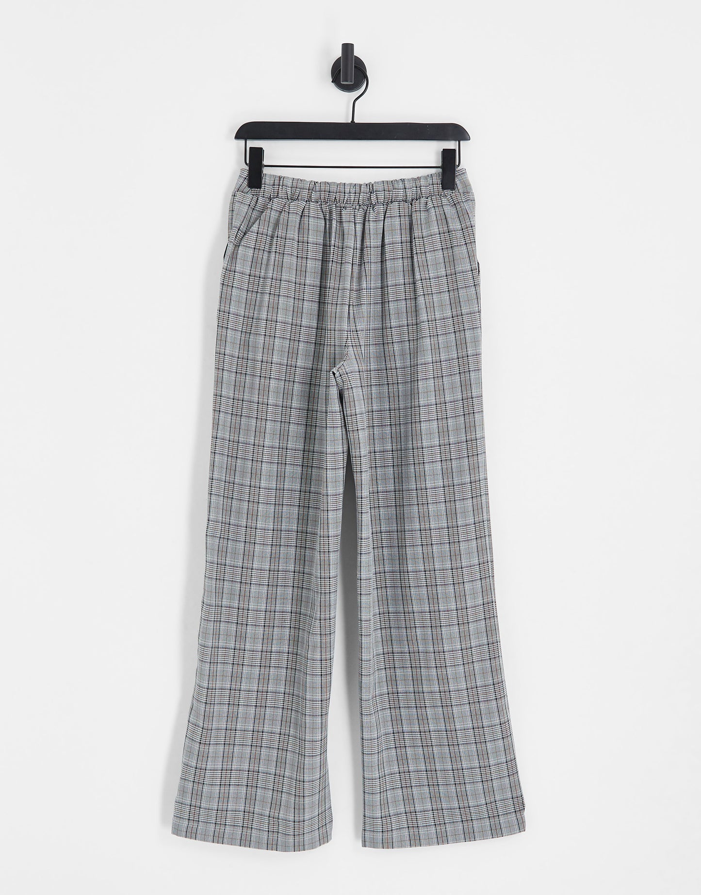 Vila Exclusive wide leg trousers in grey check