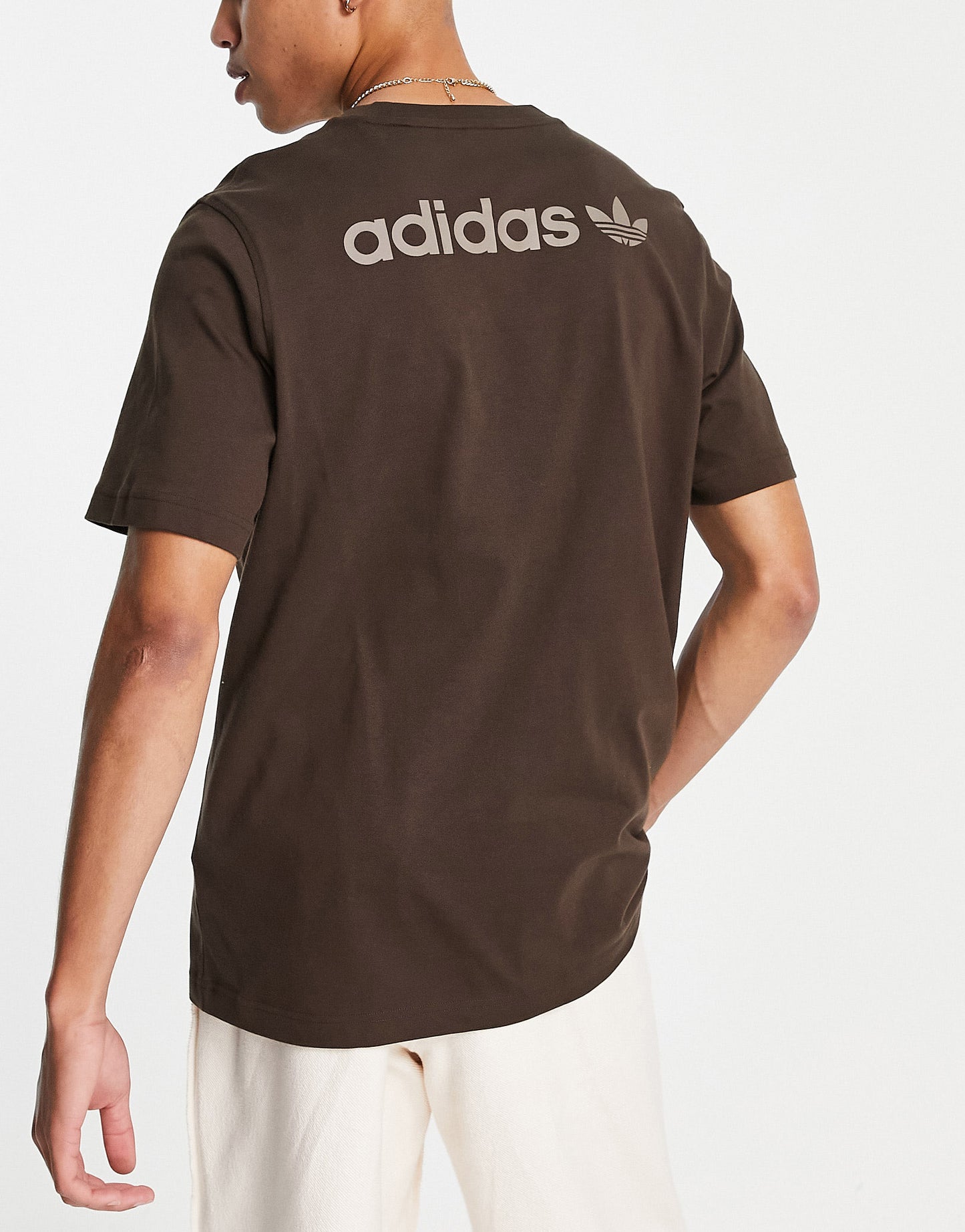 adidas Originals 'Tonal Textures' t-shirt in brown with back logo