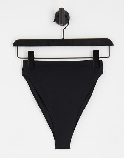 ASOS DESIGN mix and match high leg high waist bikini bottom in black