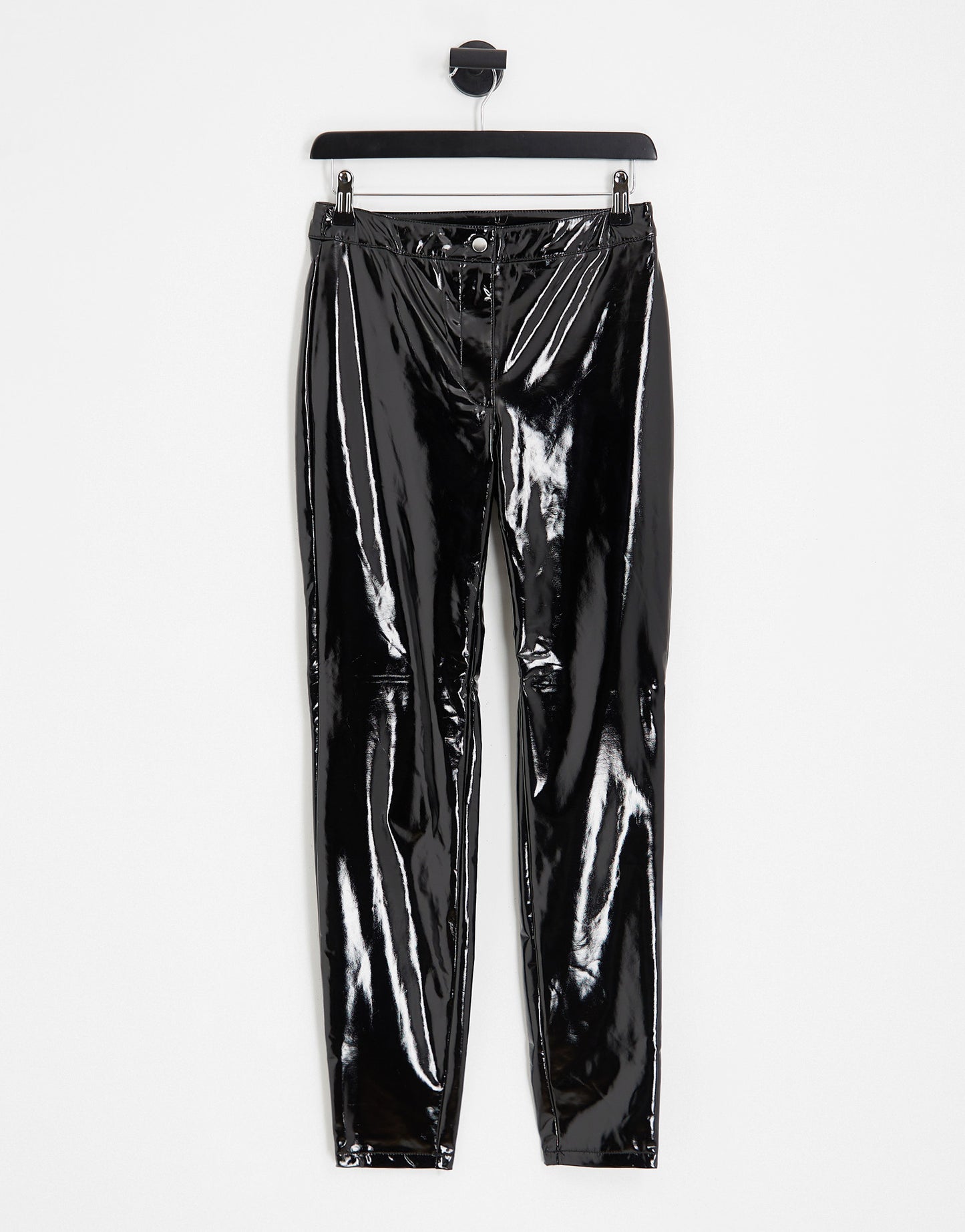 Noisy May vinyl trousers in black