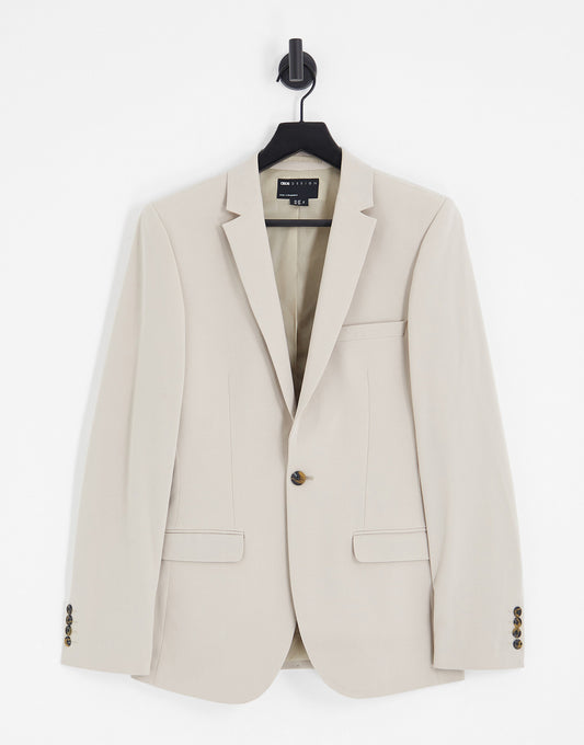 ASOS DESIGN super skinny suit jacket in stone