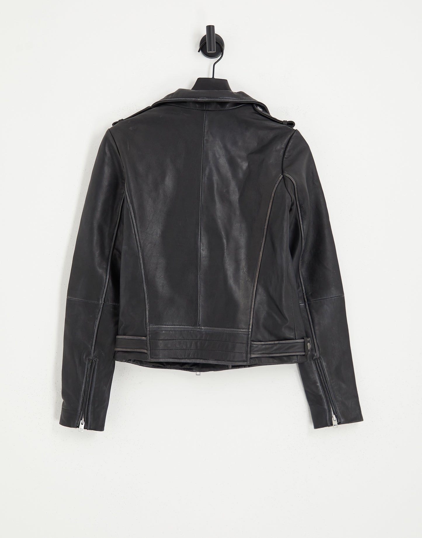 Barney's Originals Tall Beppe leather jacket with ribbed detail