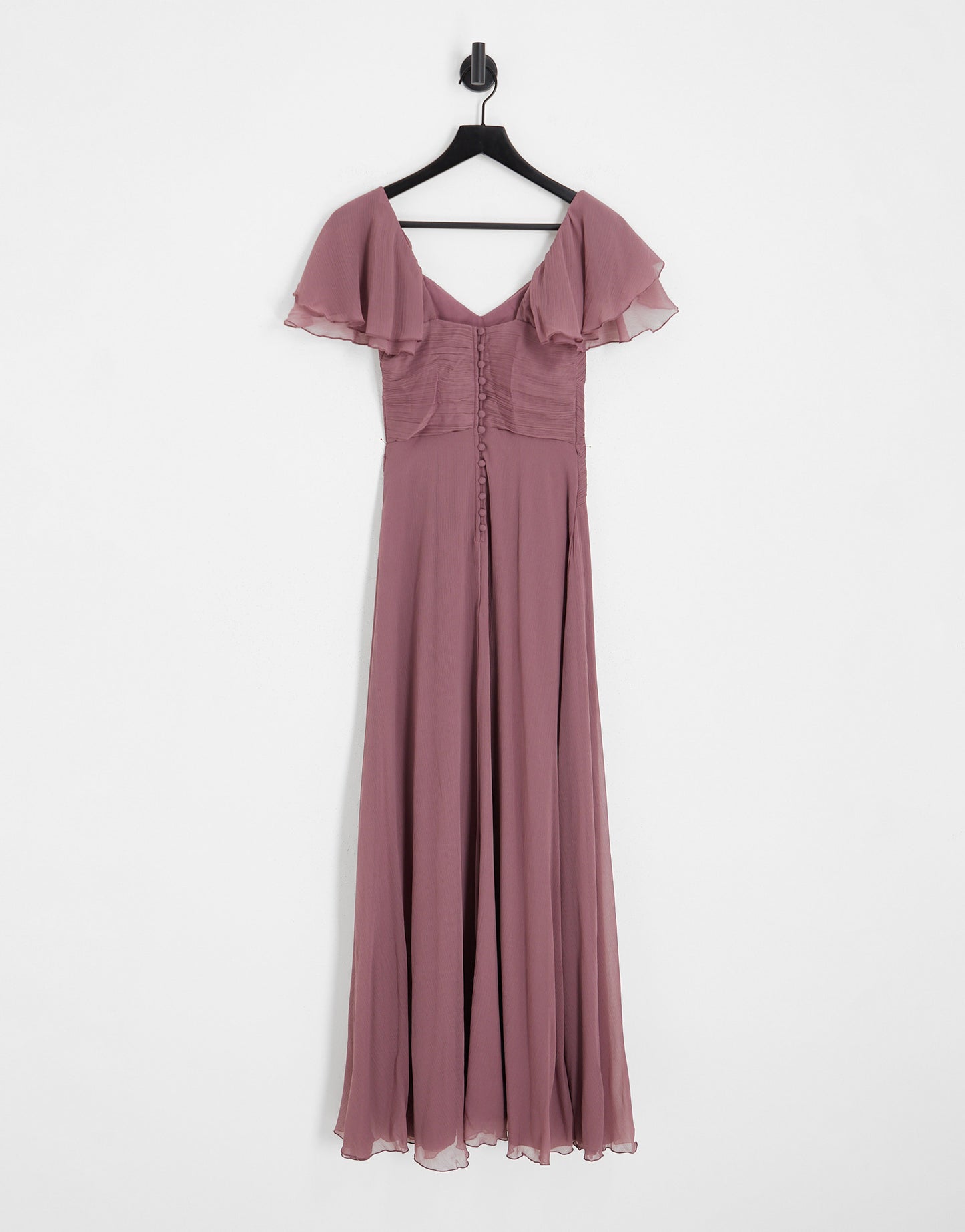 ASOS DESIGN Bridesmaid short sleeve ruched maxi dress