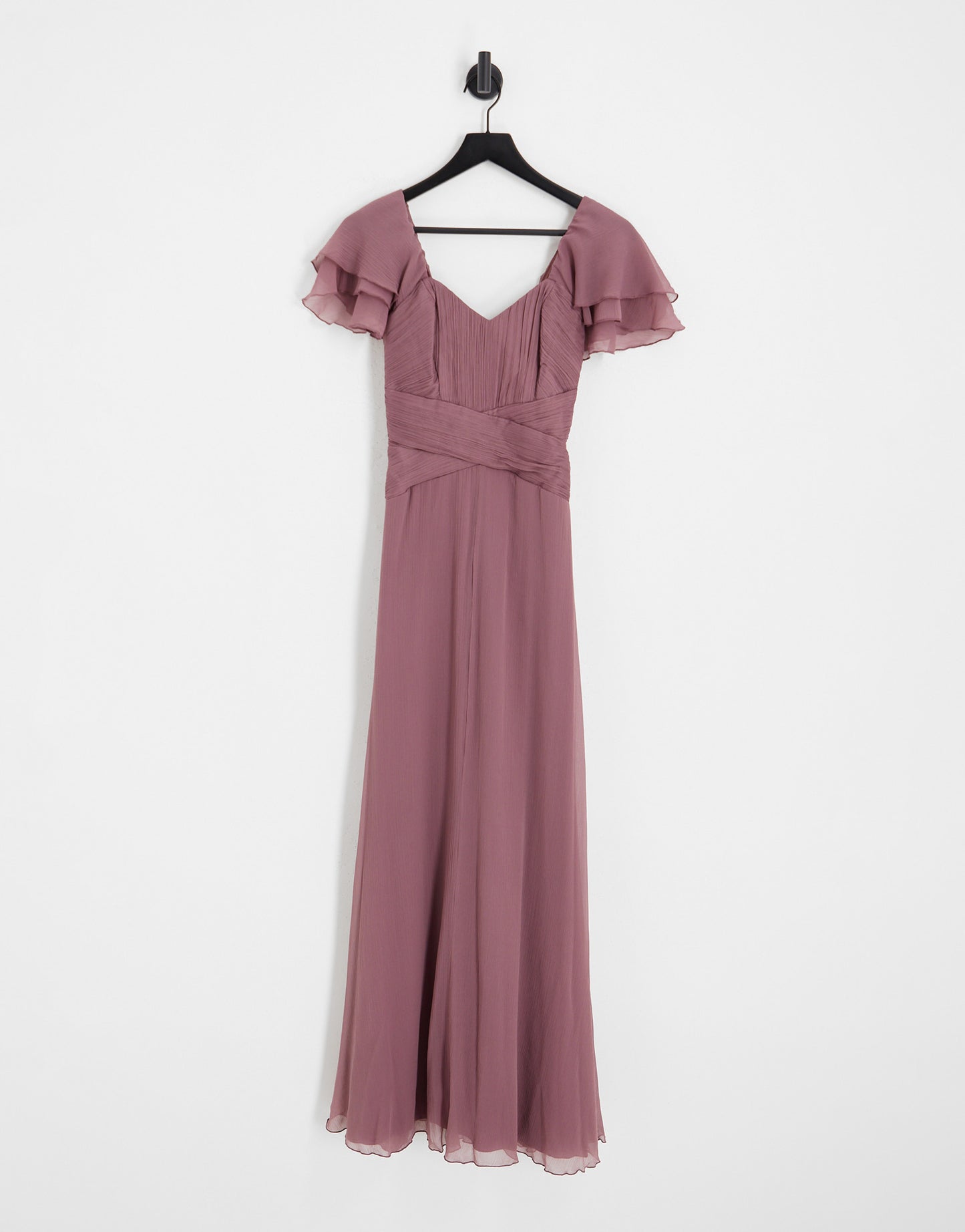 ASOS DESIGN Bridesmaid short sleeve ruched maxi dress