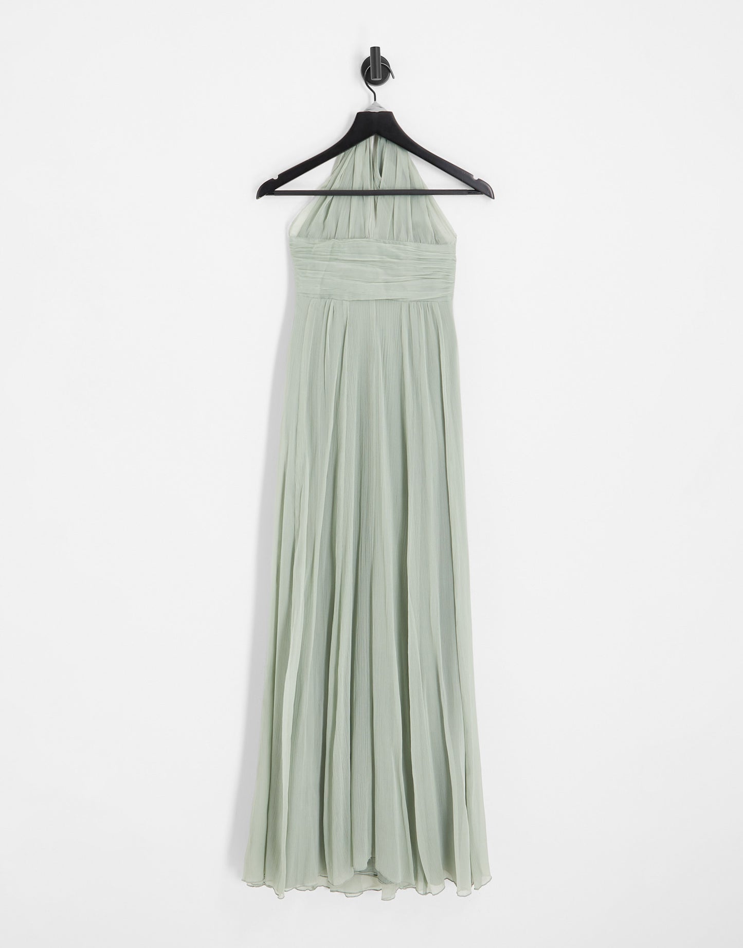 ASOS DESIGN Bridesmaid ruched bodice drape maxi dress with wrap waist in olive