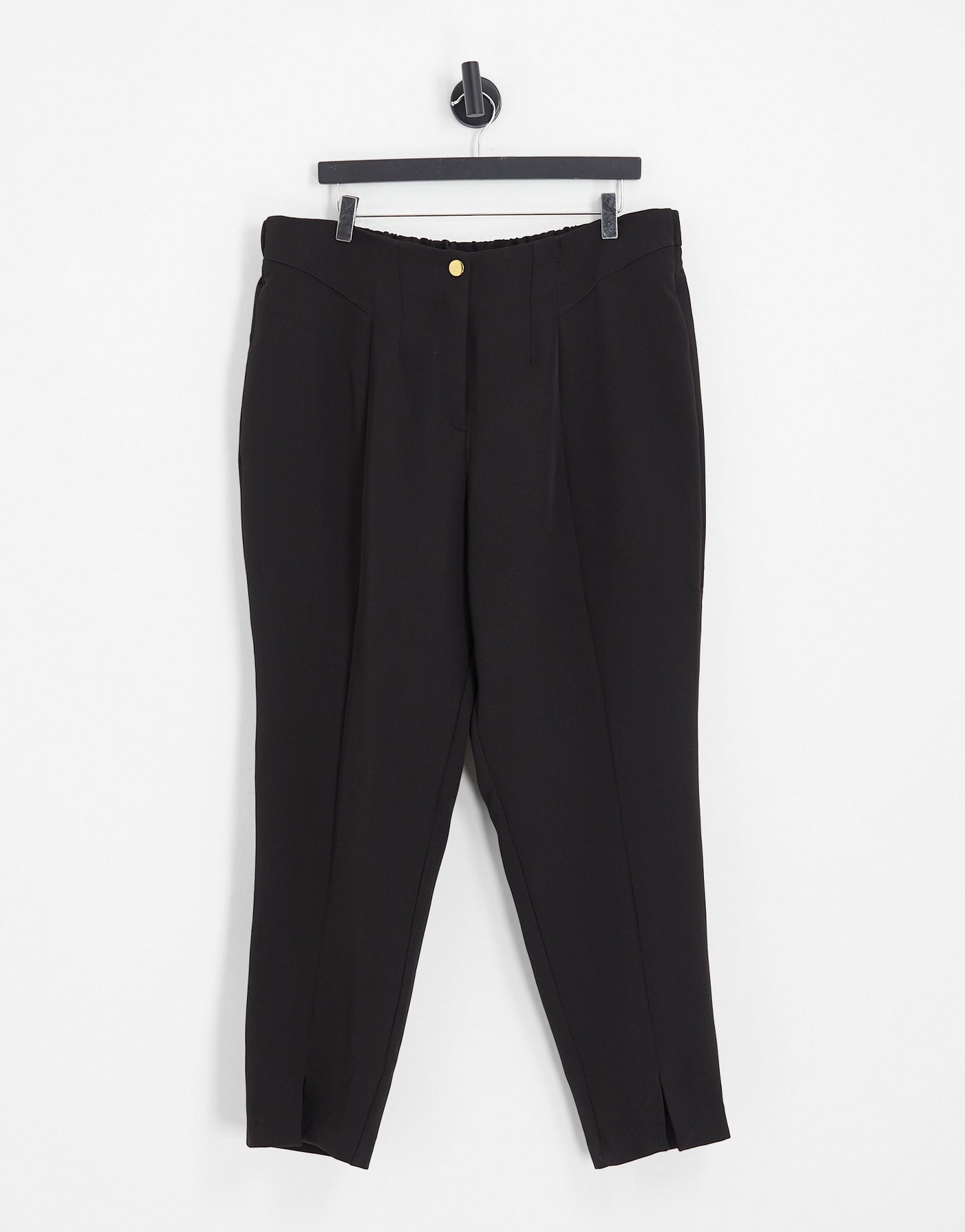 River Island Plus split side cigarette trouser in black