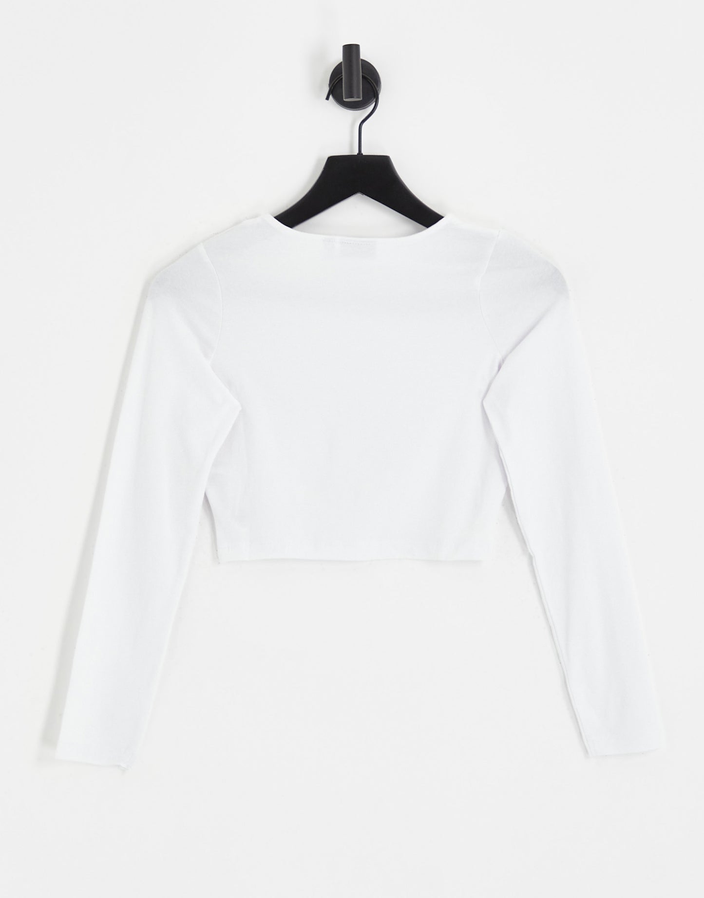 ASOS DESIGN Petite fitted crop t-shirt with long sleeve in white