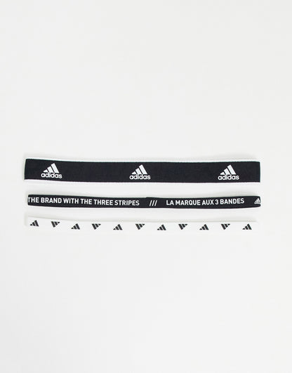 adidas Training 3 pack mixed logo headband in multi