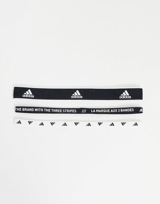 adidas Training 3 pack mixed logo headband in multi