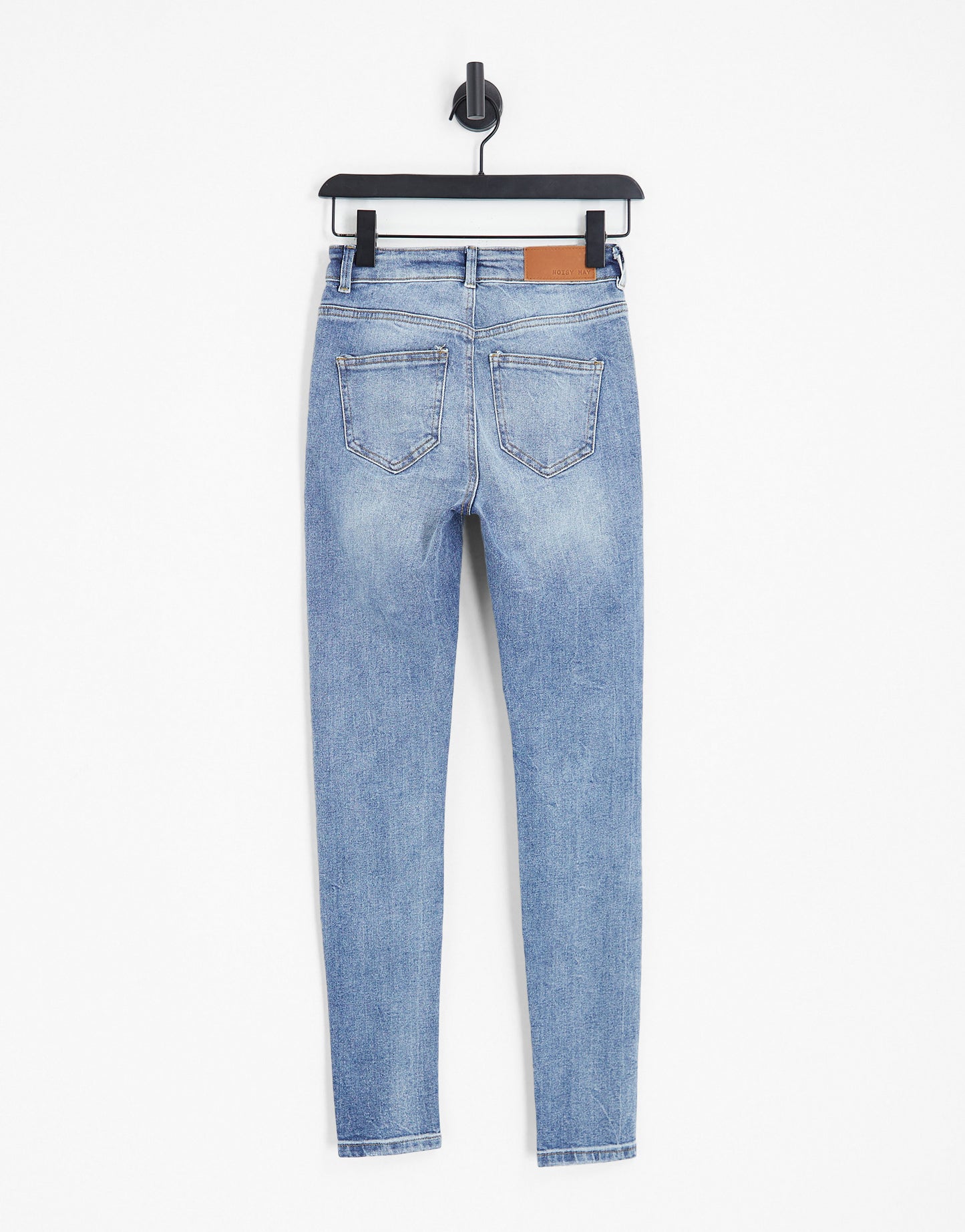 Noisy May Callie high waisted rip skinny jeans in light blue