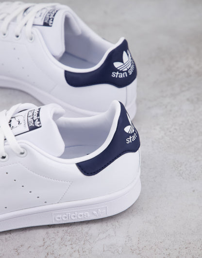 adidas Originals Stan Smith leather trainers in white with navy tab