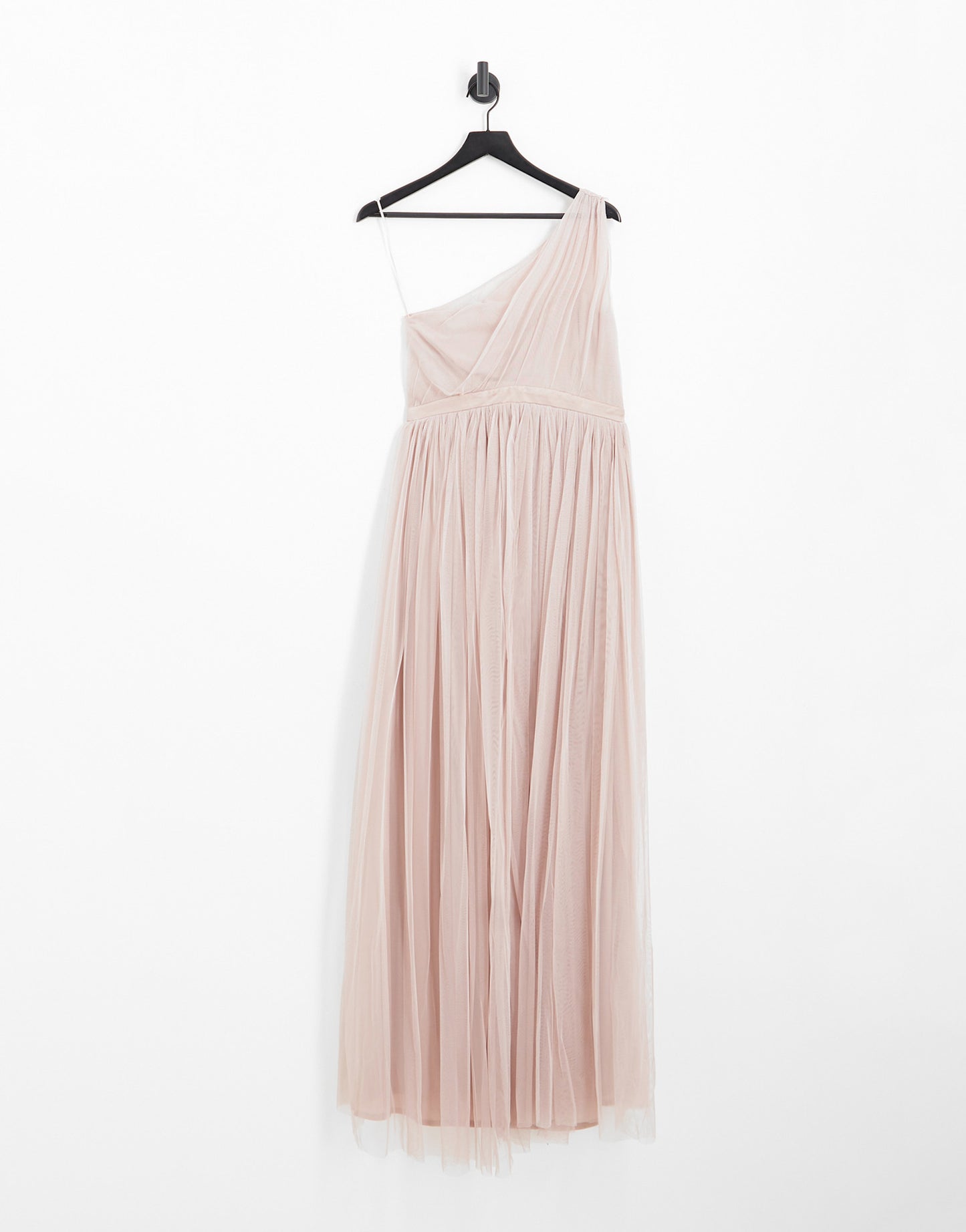 Anaya With Love Maternity Bridesmaid tulle one shoulder maxi dress in pink