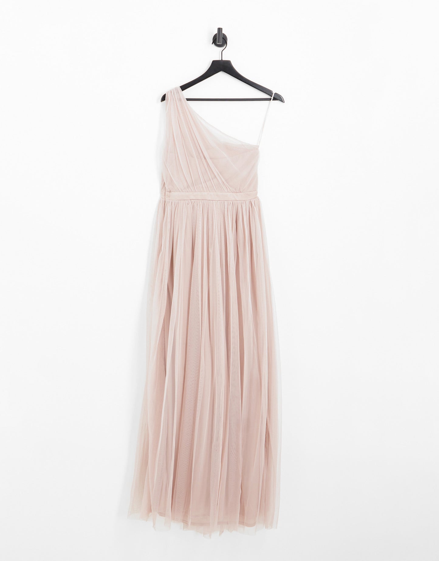 Anaya With Love Maternity Bridesmaid tulle one shoulder maxi dress in pink