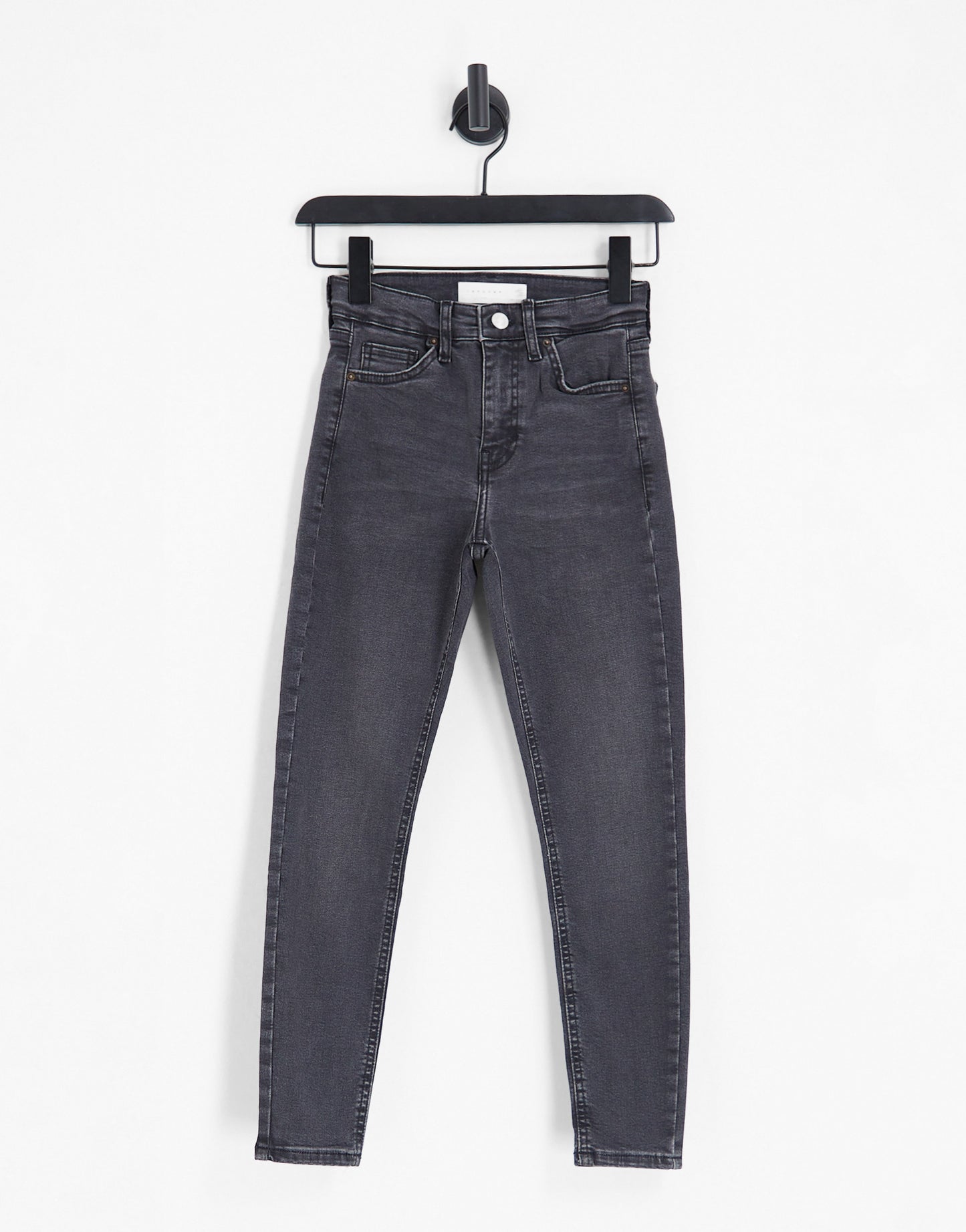 Topshop Petite high rise Jamie jeans in washed black