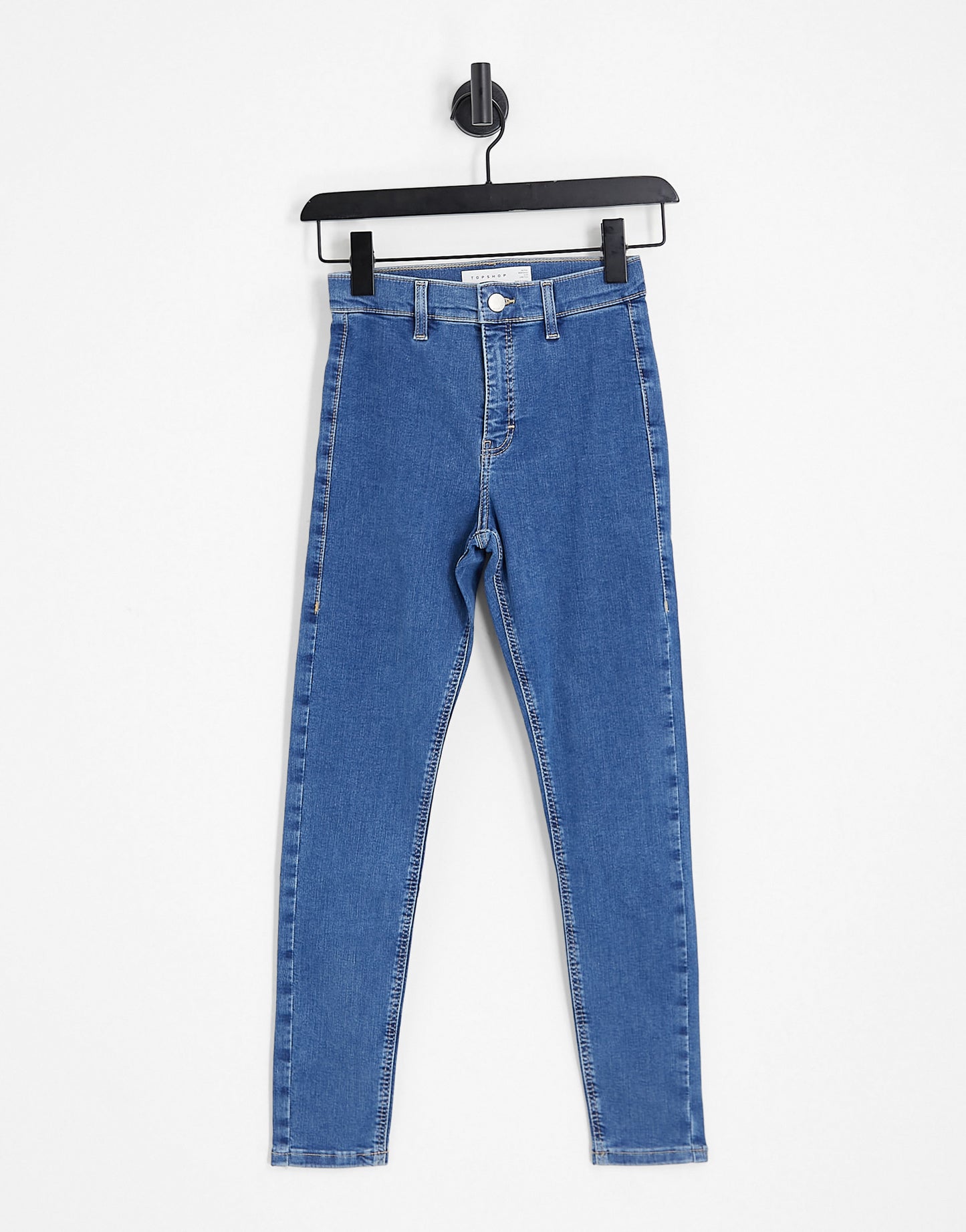 Topshop Petite high rise Joni jeans in mid blue