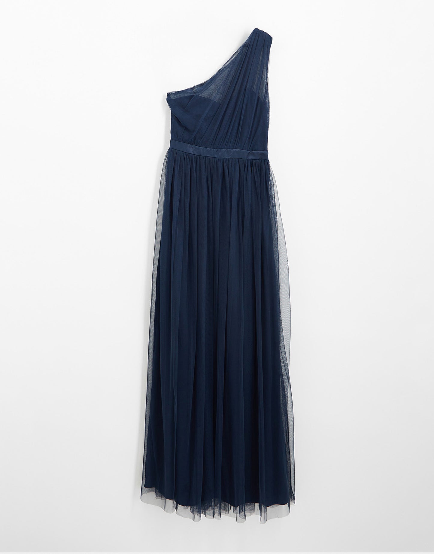 Anaya With Love Bridesmaid tulle one shoulder maxi dress in navy