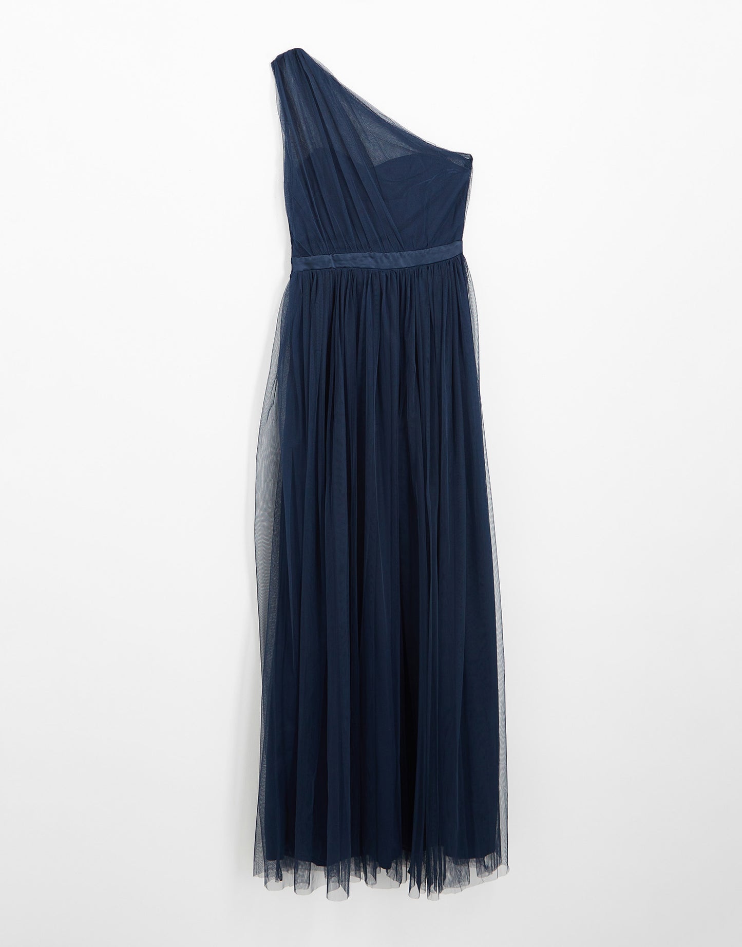 Anaya With Love Bridesmaid tulle one shoulder maxi dress in navy