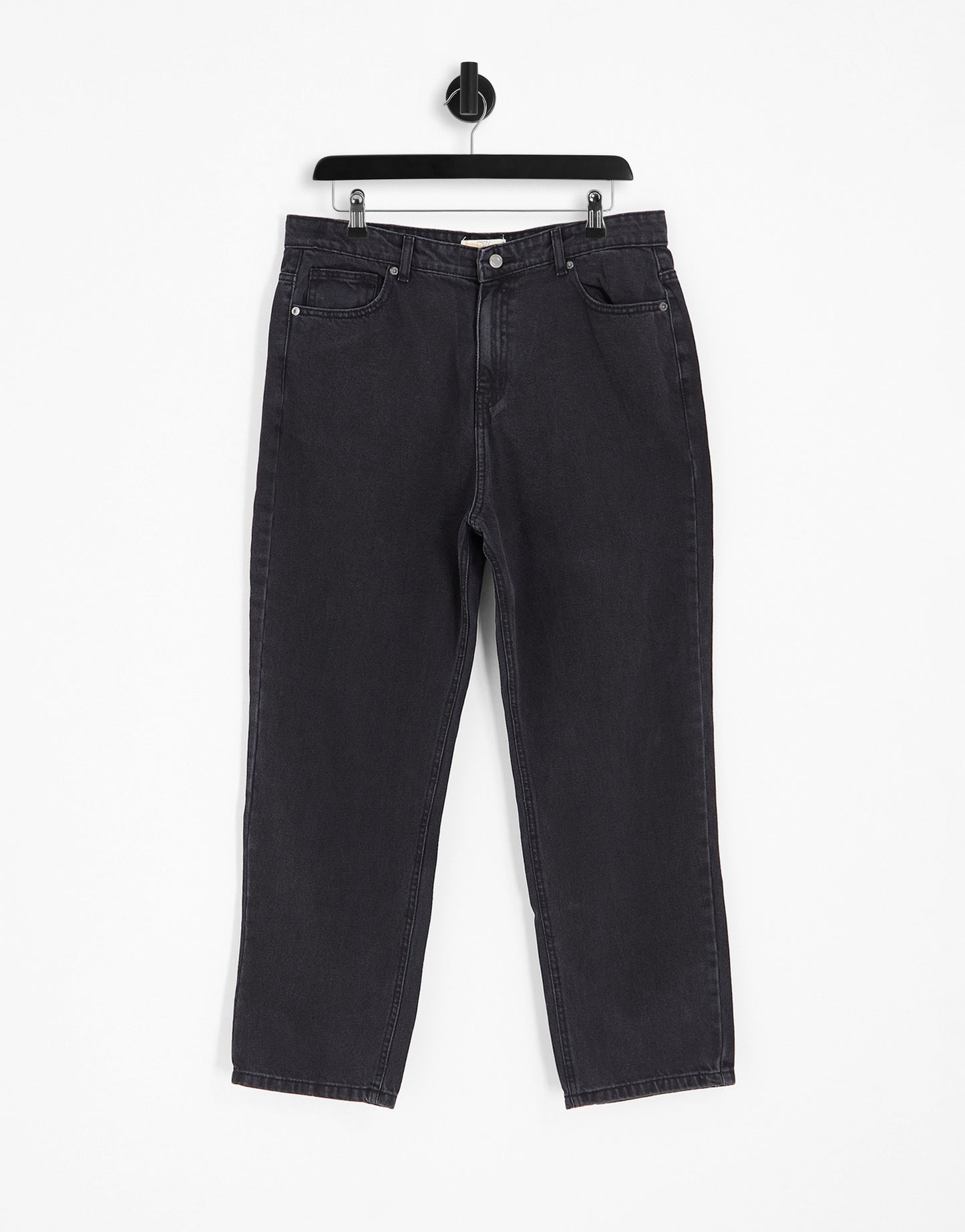 DTT Plus Katy high waisted cropped straight jeans in washed black