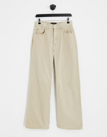 ASOS DESIGN Hourglass wide leg dad trousers in taupe