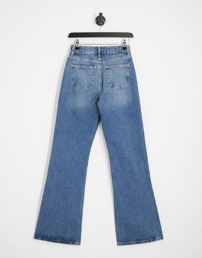 Topshop 90s flare jeans in mid blue