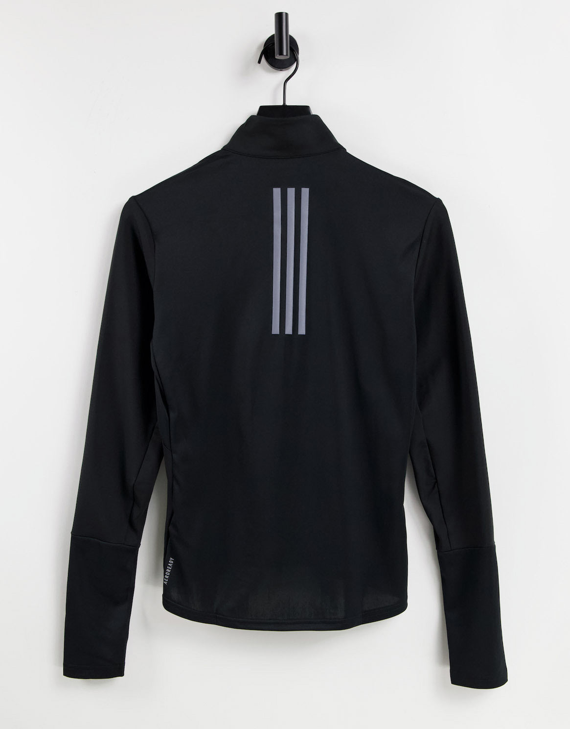 adidas Running Own The Run half zip long sleeve top in black