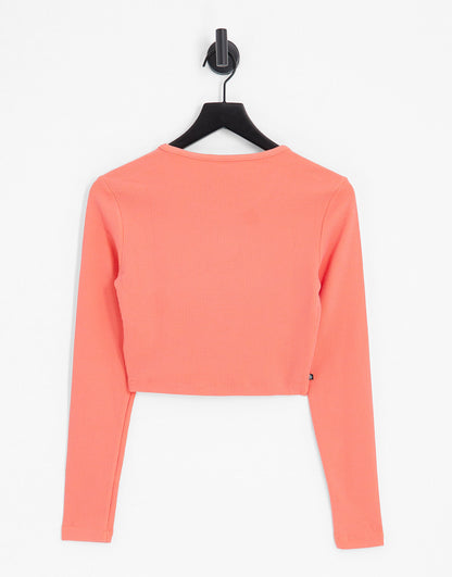 adidas Originals ribbed cropped top in orange