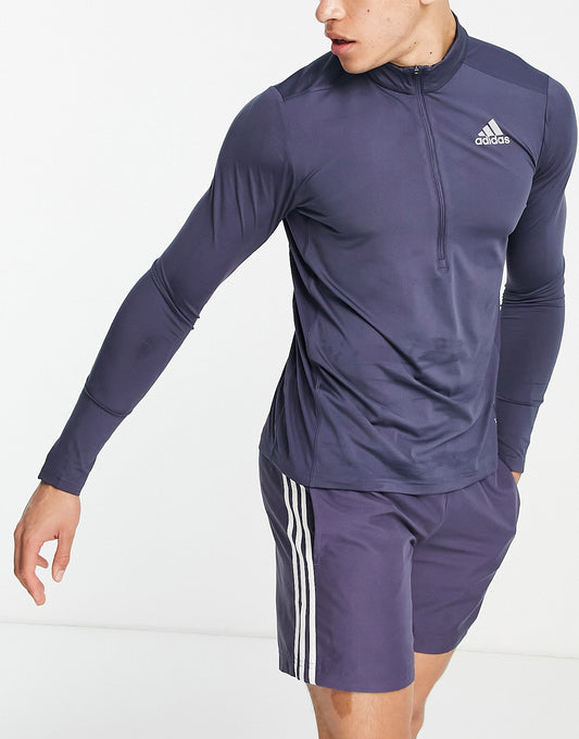 adidas Running Own The Run half zip sweat in navy