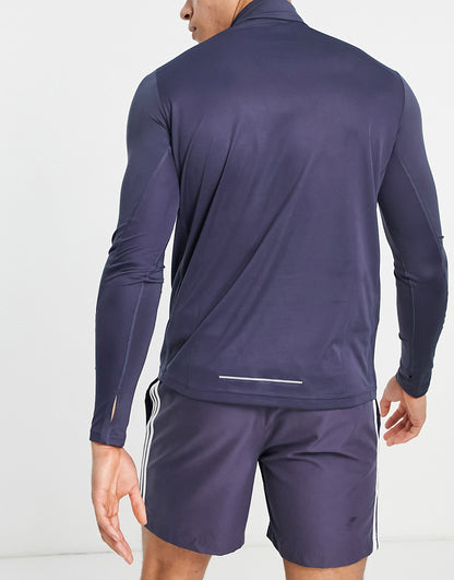 adidas Running Own The Run half zip sweat in navy