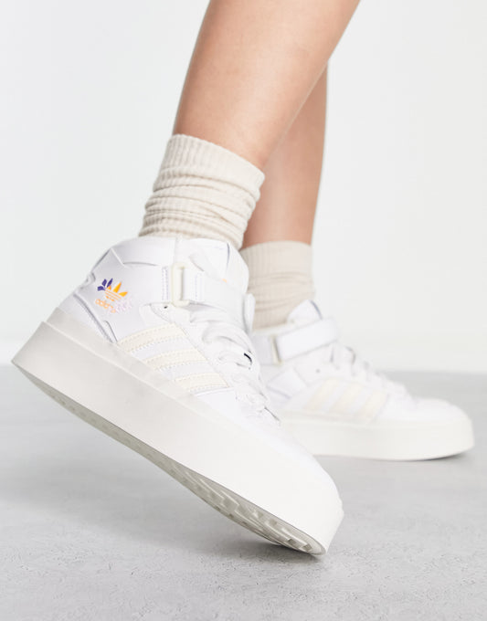 adidas Originals Forum mid Bonega trainers in off white