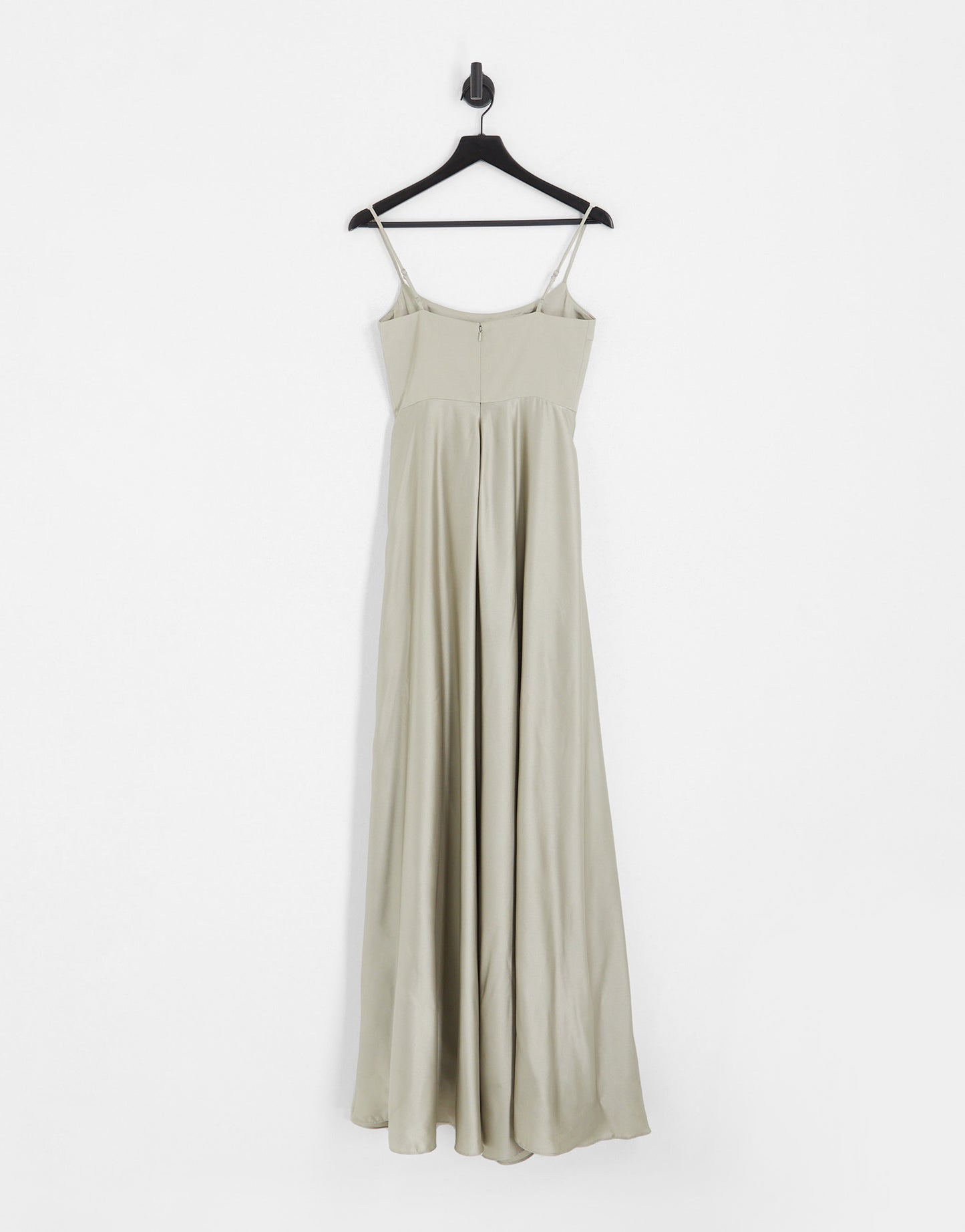 ASOS DESIGN Bridesmaid satin cami maxi dress with full skirt in sage green