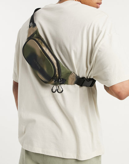 adidas Originals camouflage waist bag in green