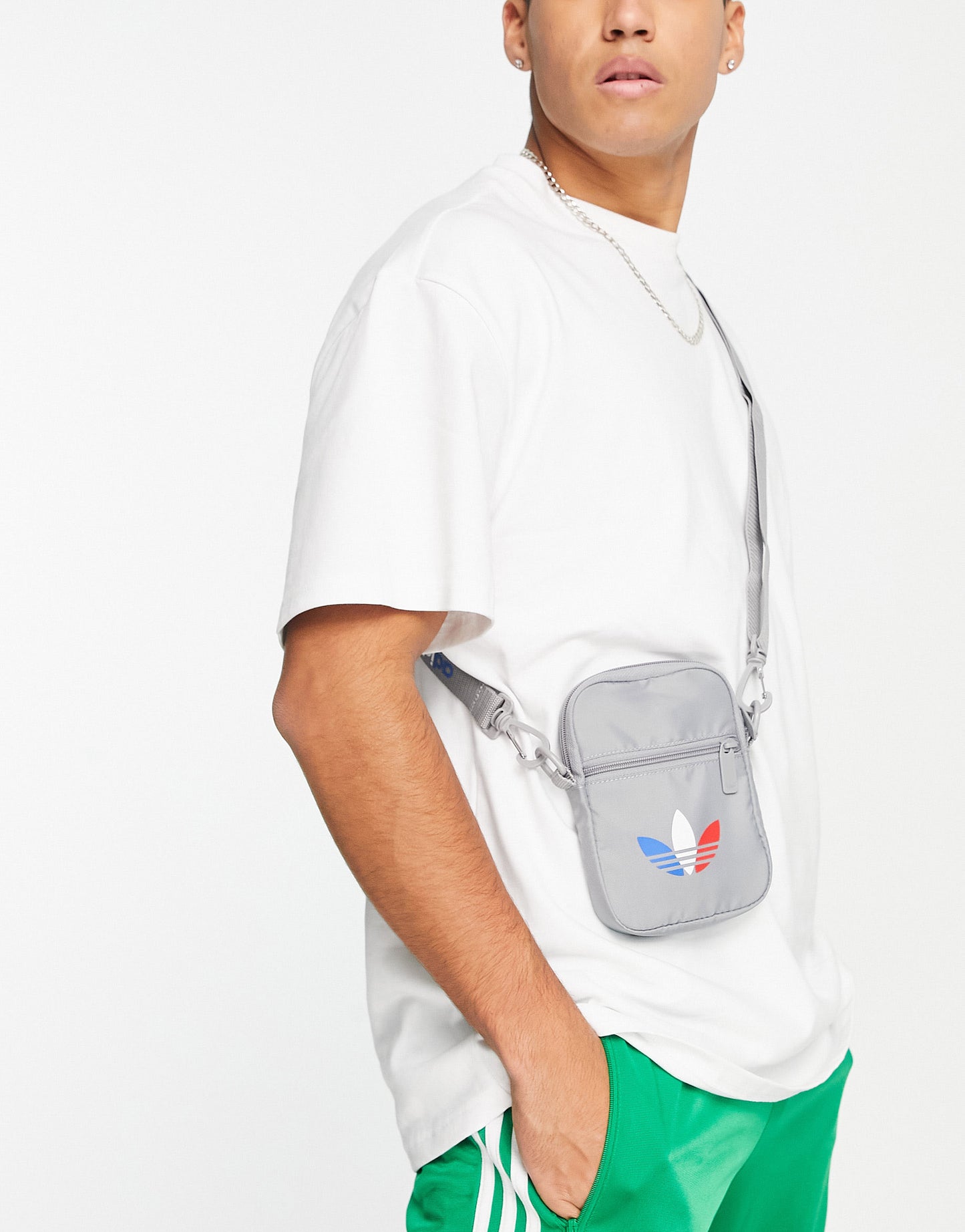 adidas Originals Adicolor Tricolor festival bag in grey