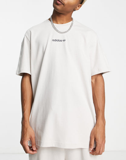 adidas Originals edge seam and split sleeve t-shirt in beige