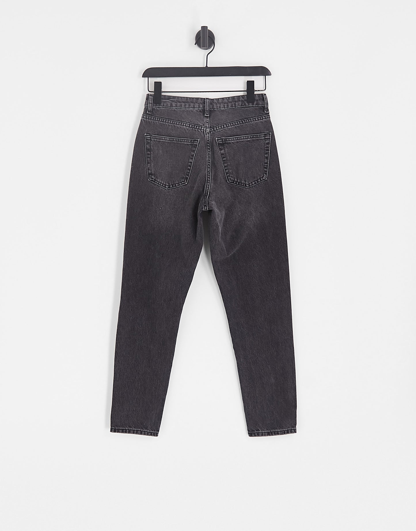 Topshop Original high rise Mom jeans with knee rip in washed black