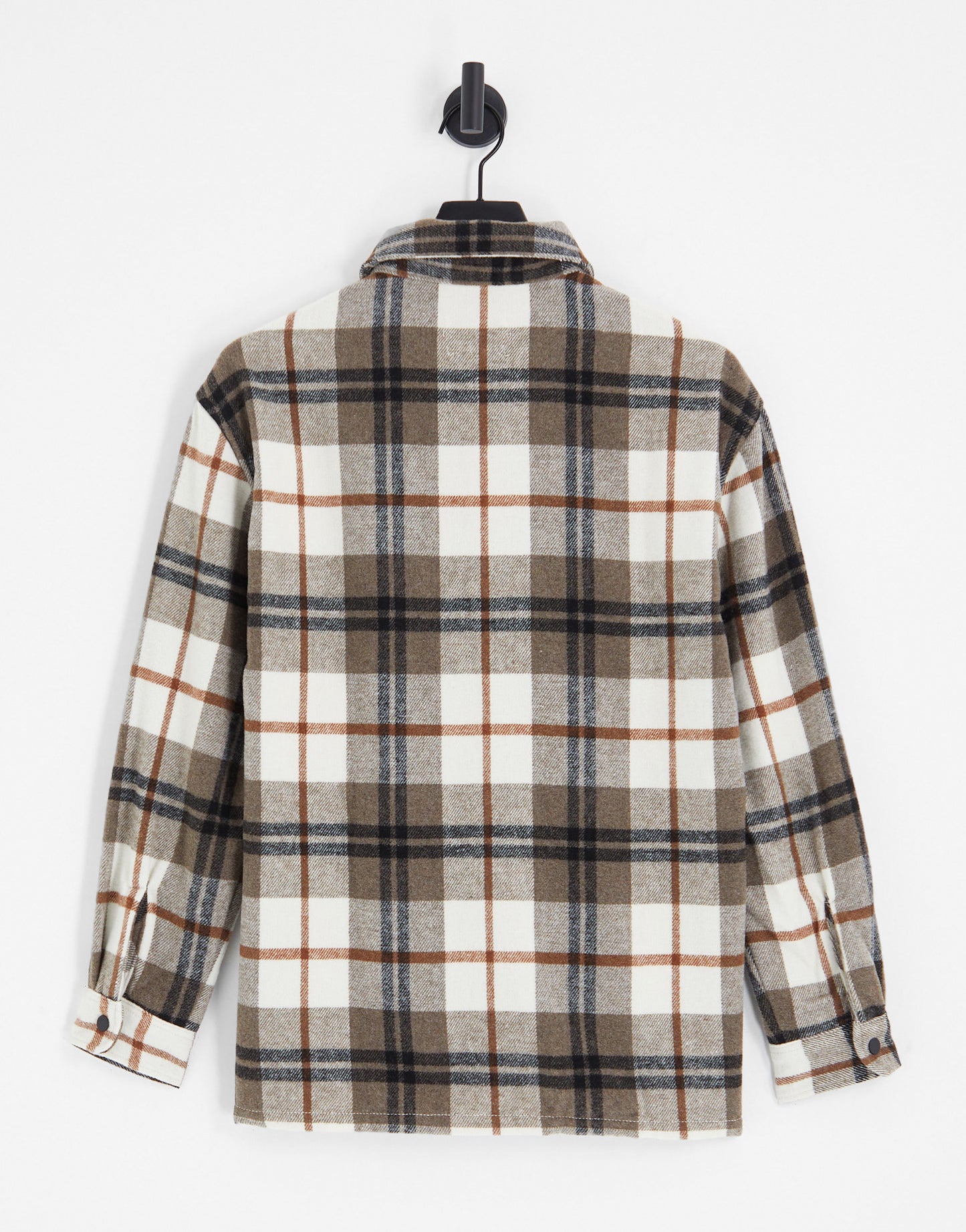 Bershka overshirt in brown check