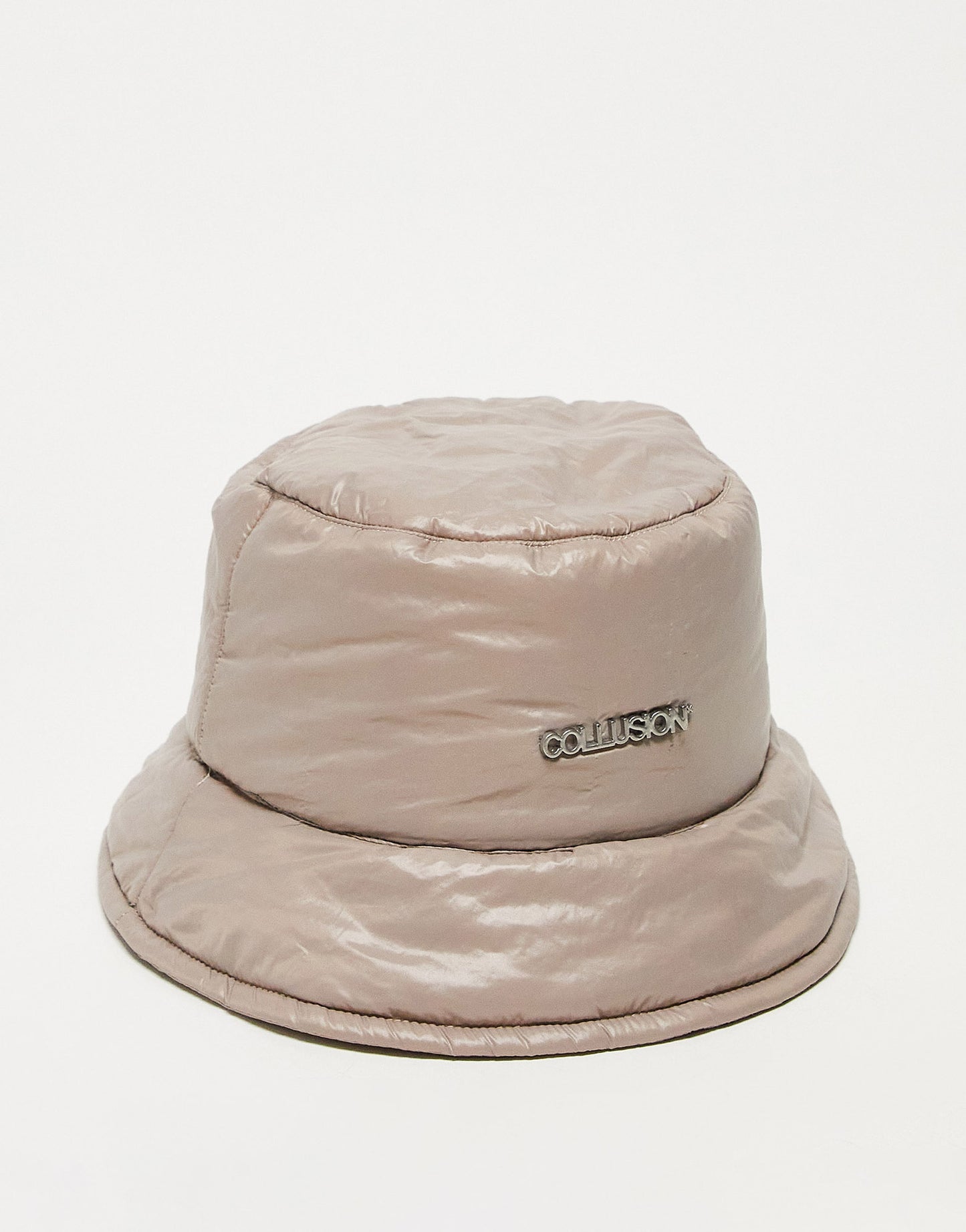 COLLUSION Unisex logo padded bucket hat in light grey