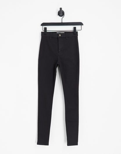 Weekday Voyage straight leg high waisted jeans in vintage black - BLACK