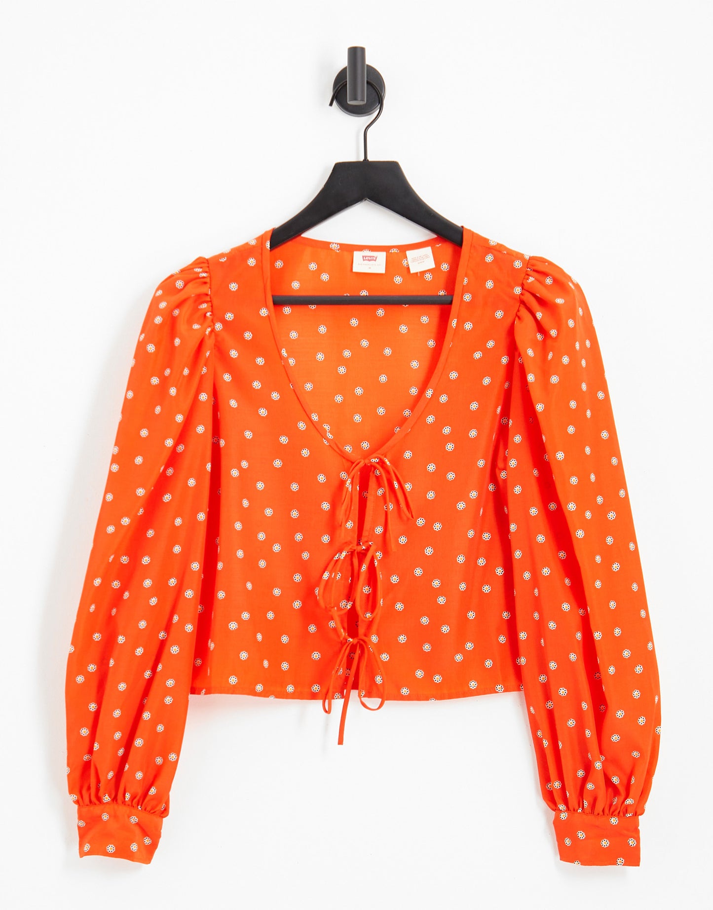 Levi's fawn tie blouse in orange