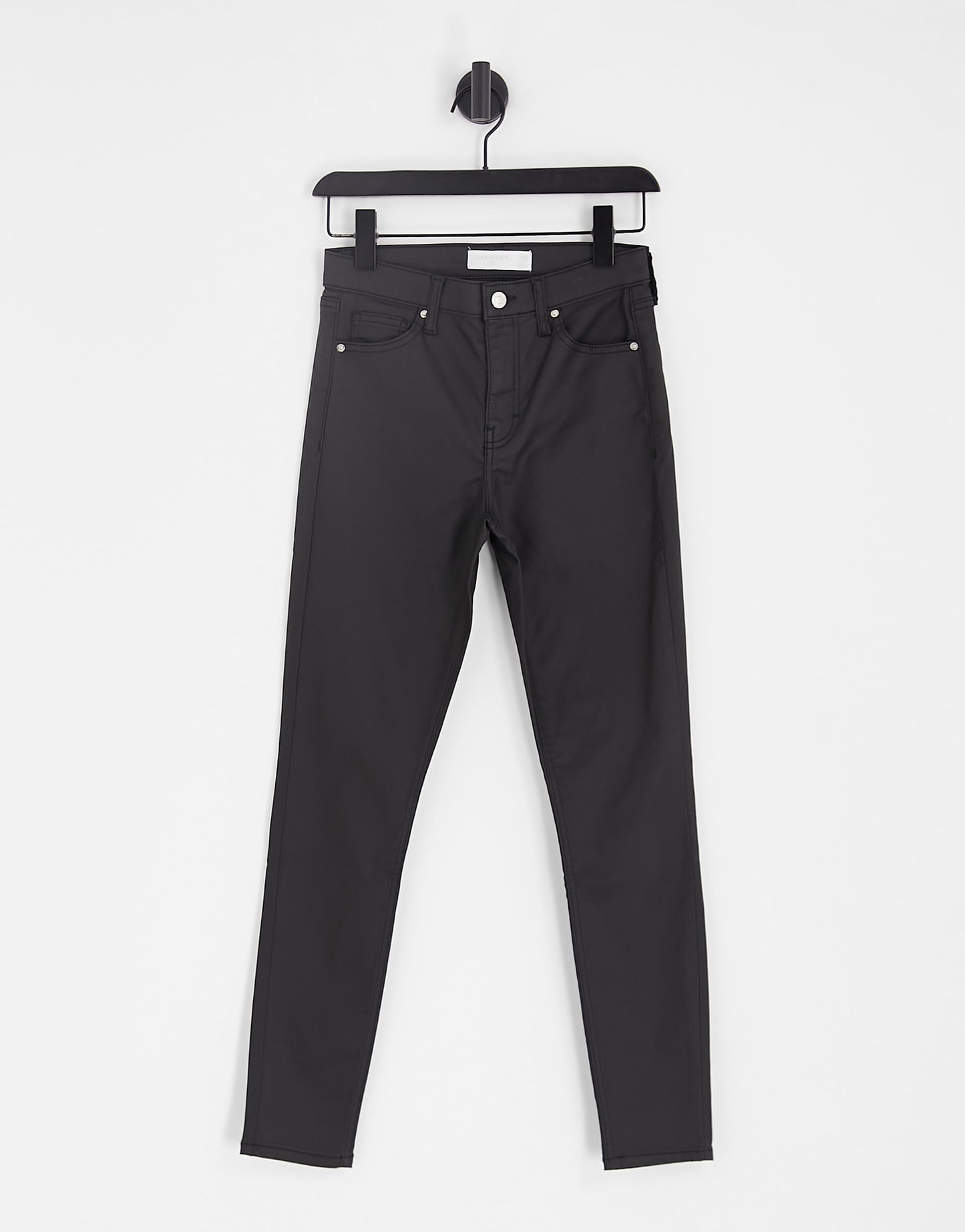 Topshop high rise Jamie jeans in coated black