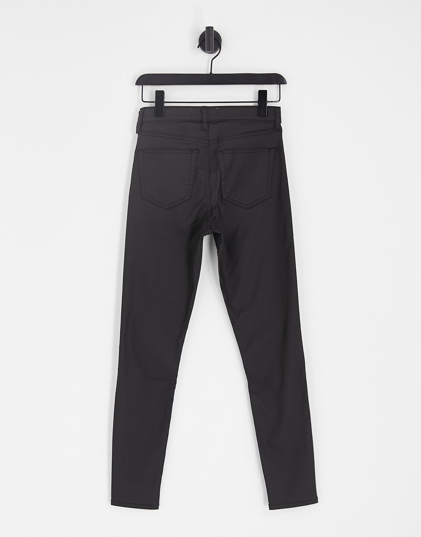 Topshop high rise Jamie jeans in coated black