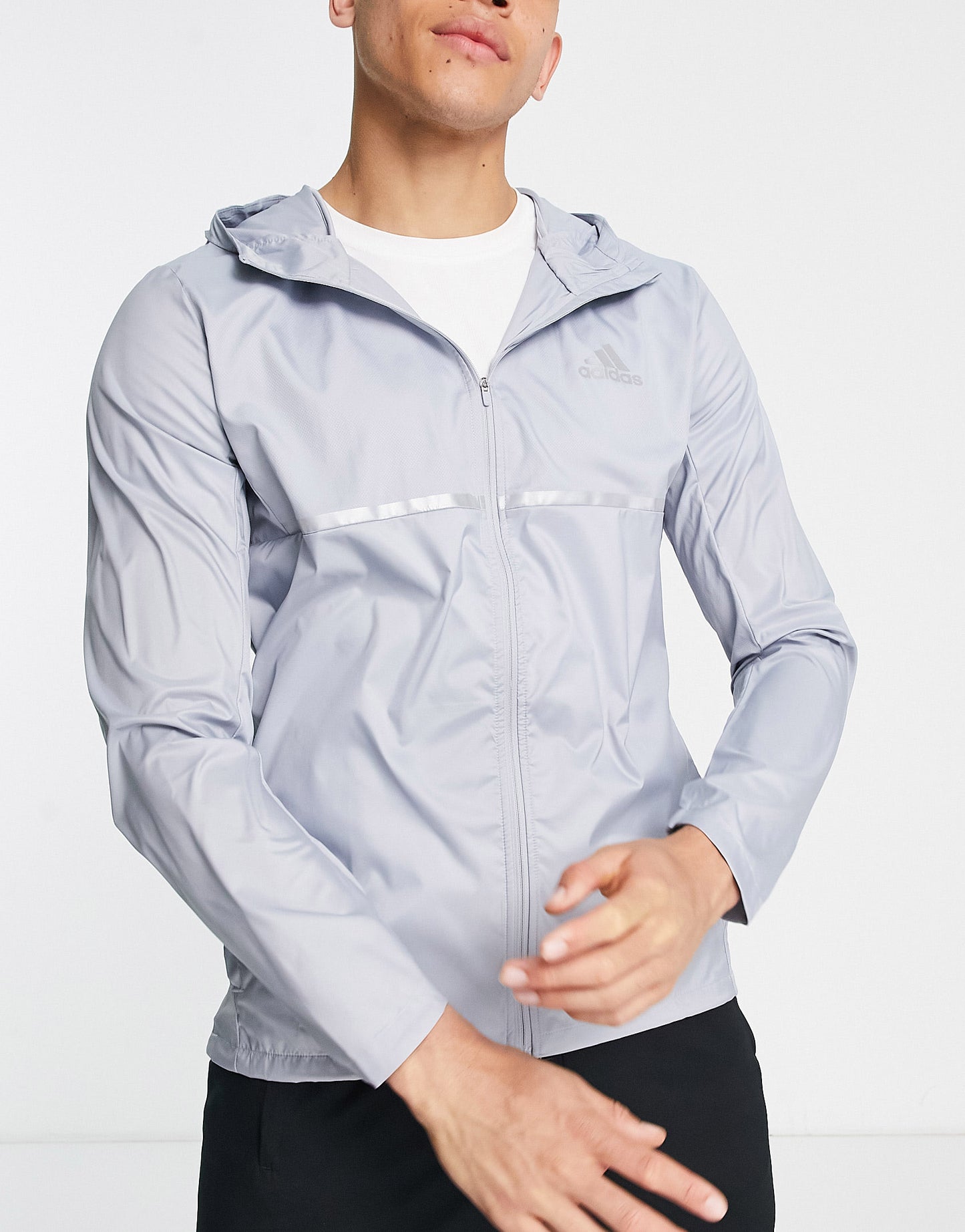 adidas Running Own The Run jacket in grey