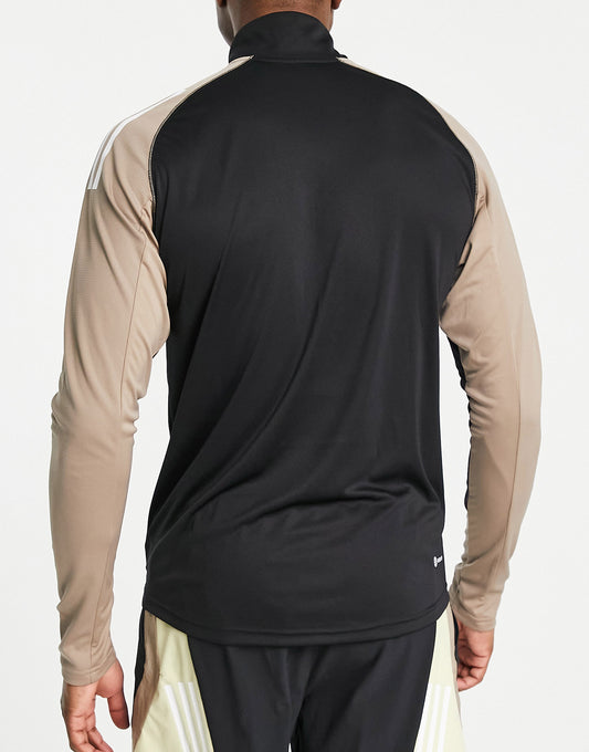 adidas Training Aeroready panell long sleeve half zip top in black