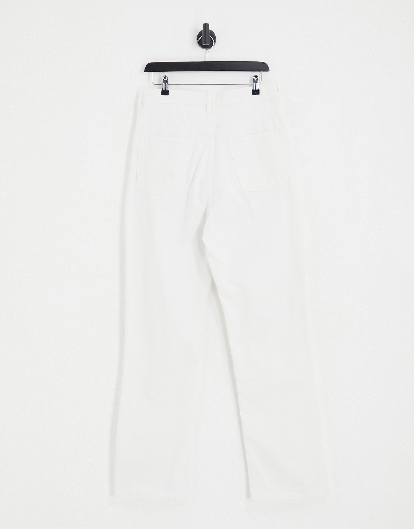 Topshop high rise straight Kort jeans in white