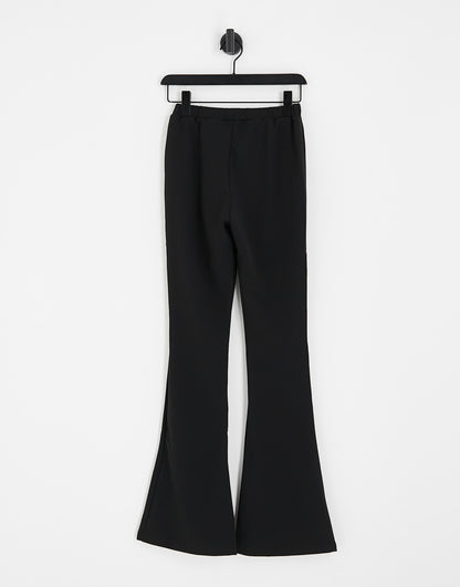 ASOS DESIGN Hourglass jersey suit kickflare trouser in black