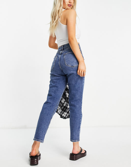 New Look Petite mom jean in mid blue