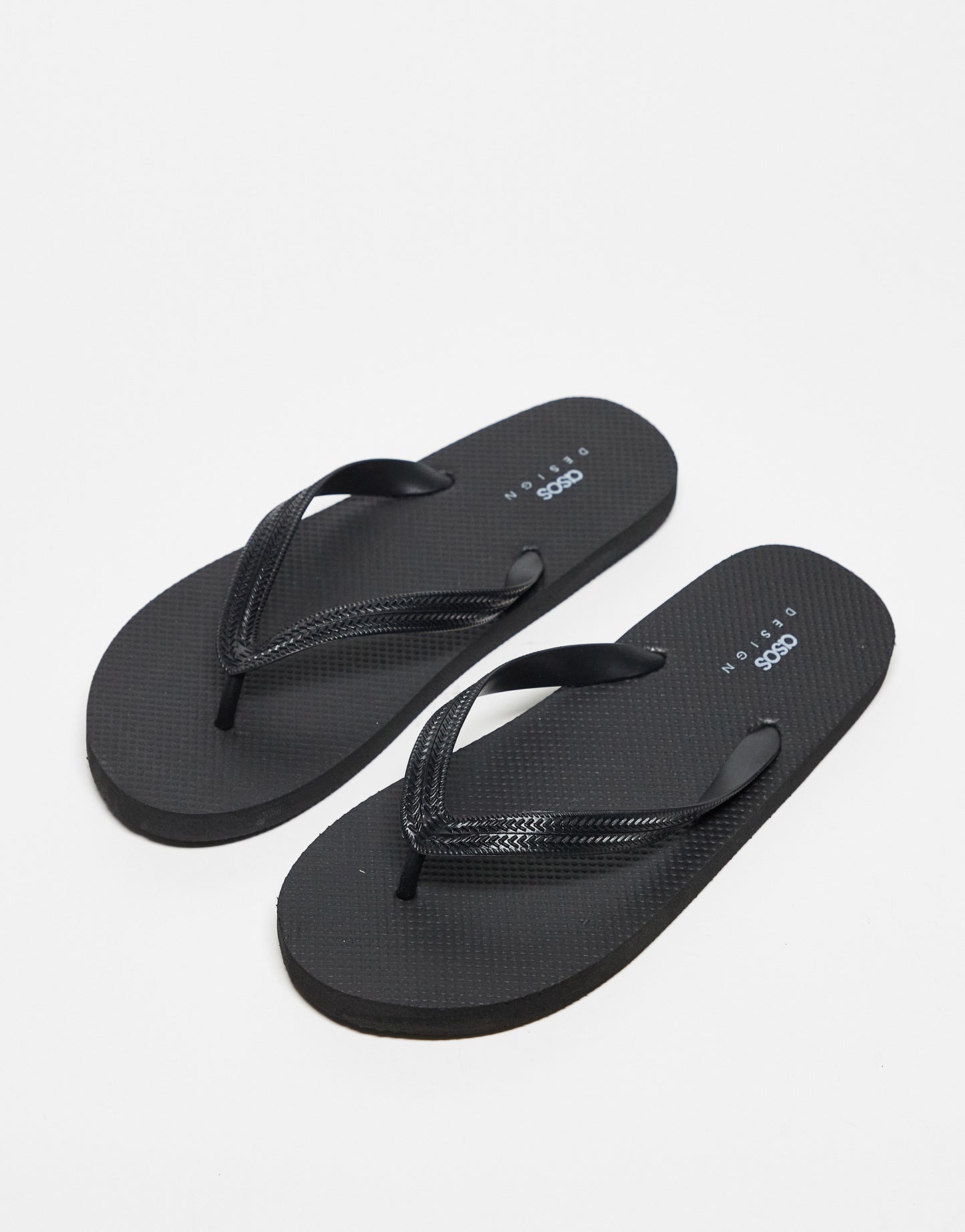 ASOS DESIGN flip flops in black